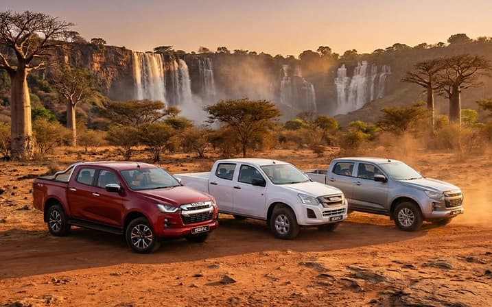 Caminhoes D-Max em operacao